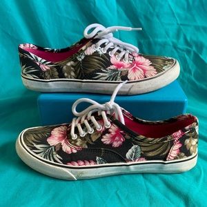 Floral Sneakers (Vans Style): Size 7